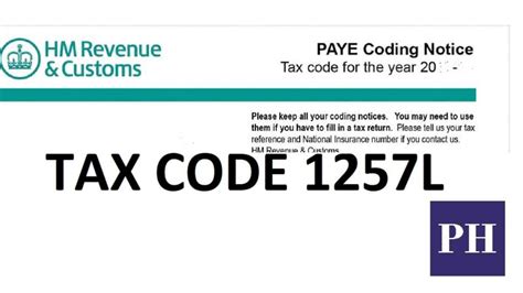 uk tax code 1257l